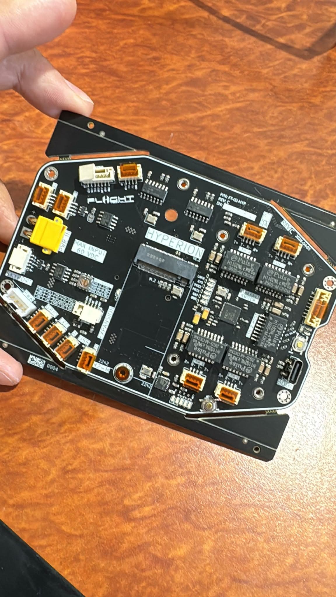 Populated Hyperion board from the compute and power side with the Radxa CM5 installed